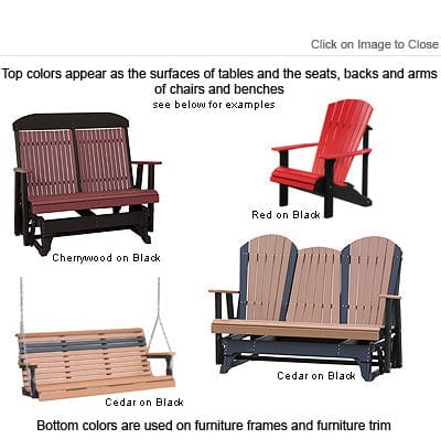 LuxCraft Adirondack 5-Foot Console Poly Composite Porch Swing