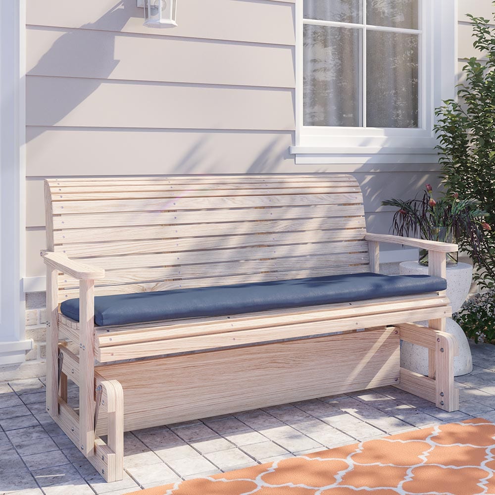 LA Swings Roll Back Cypress Porch Glider