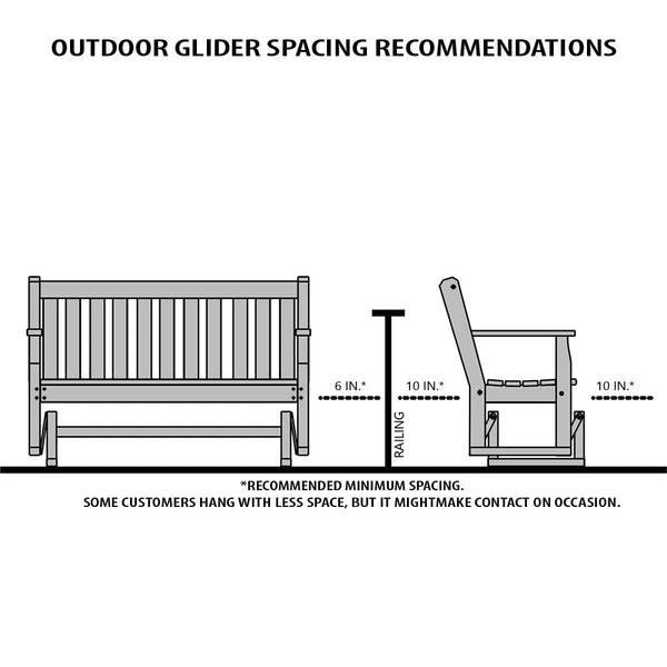 LA Swings Roll Back Outdoor Glider Chair