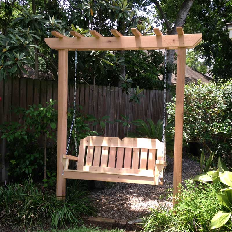 TMP Outdoor Furniture Victorian Red Cedar Arbor Garden Swing Set