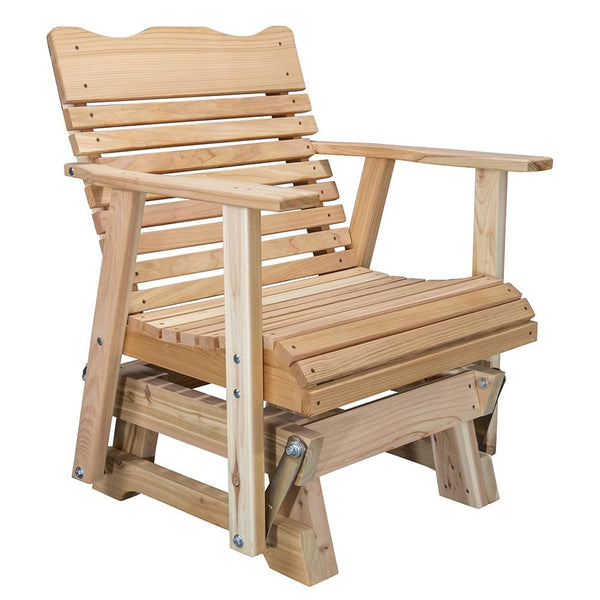Treasure State Amish Co. Classic Red Cedar Single Glider Chair