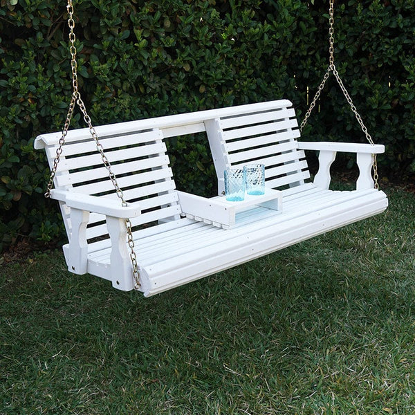 Porchgate Amish Heavy Duty Rollback Console Porch Swing