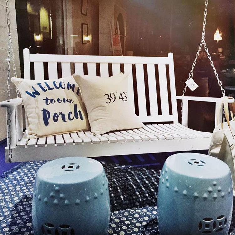 Classic Painted White Porch Swing