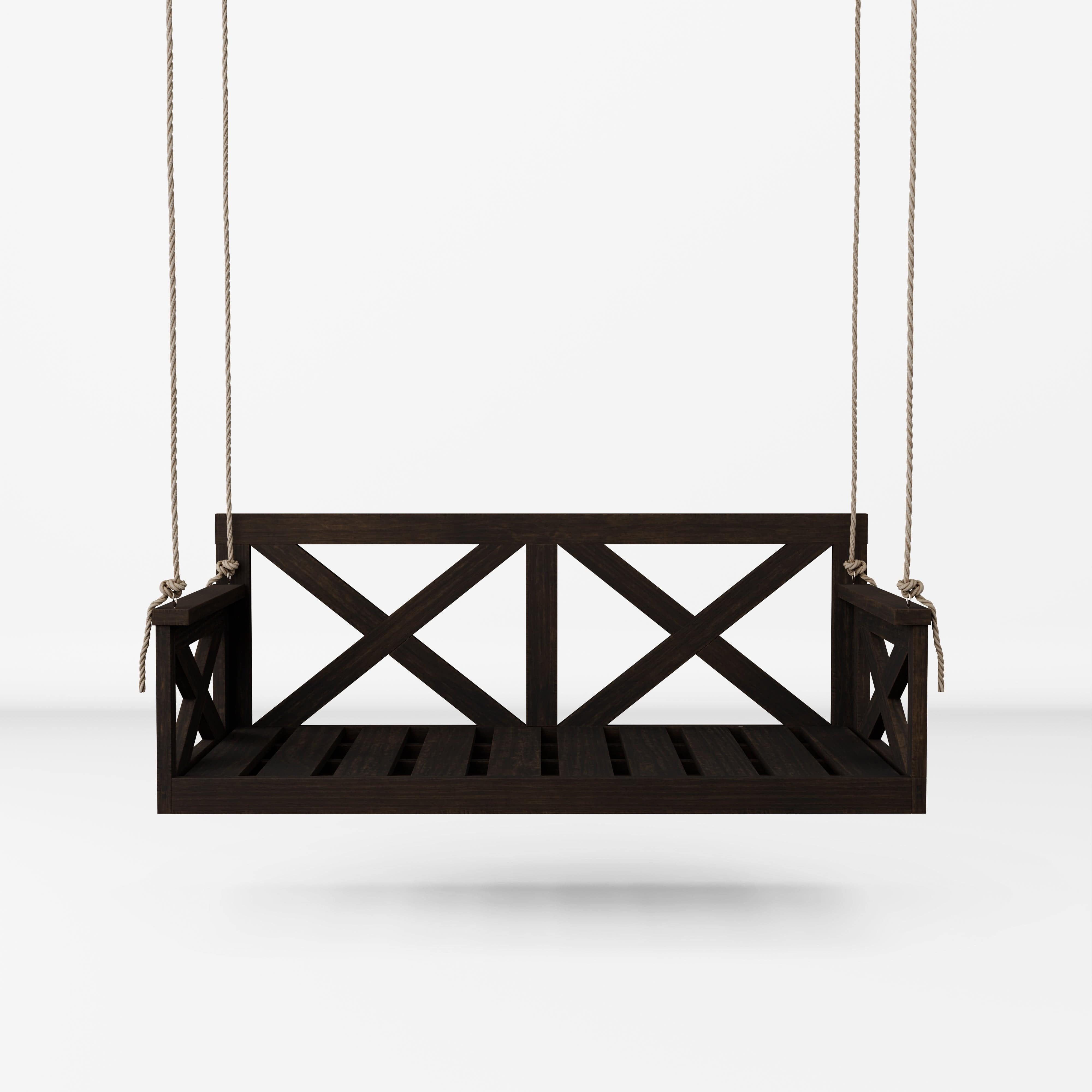 Amish Casual The Bradford Twin Swing Bed, Dark Walnut