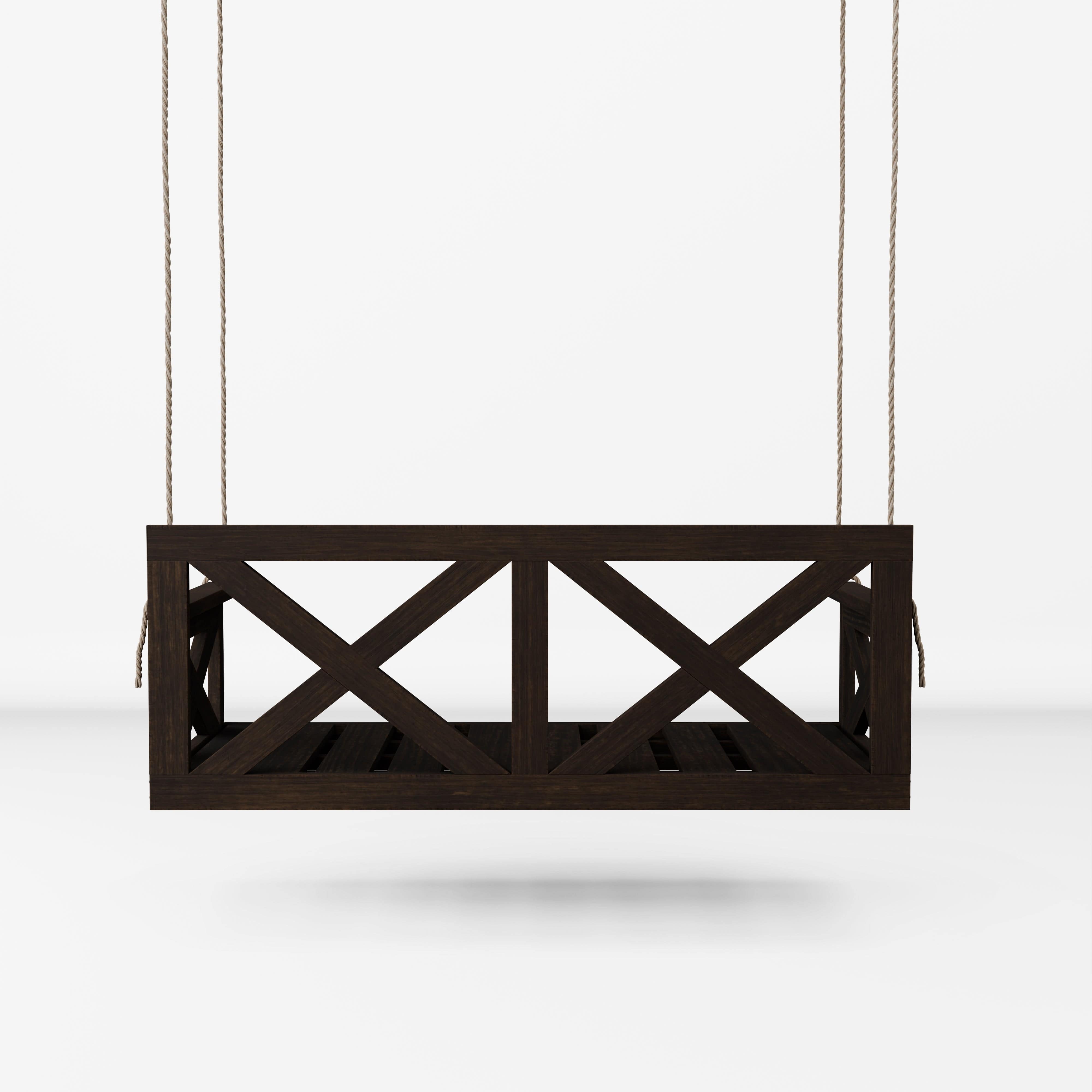 Amish Casual The Bradford Twin Swing Bed, Dark Walnut