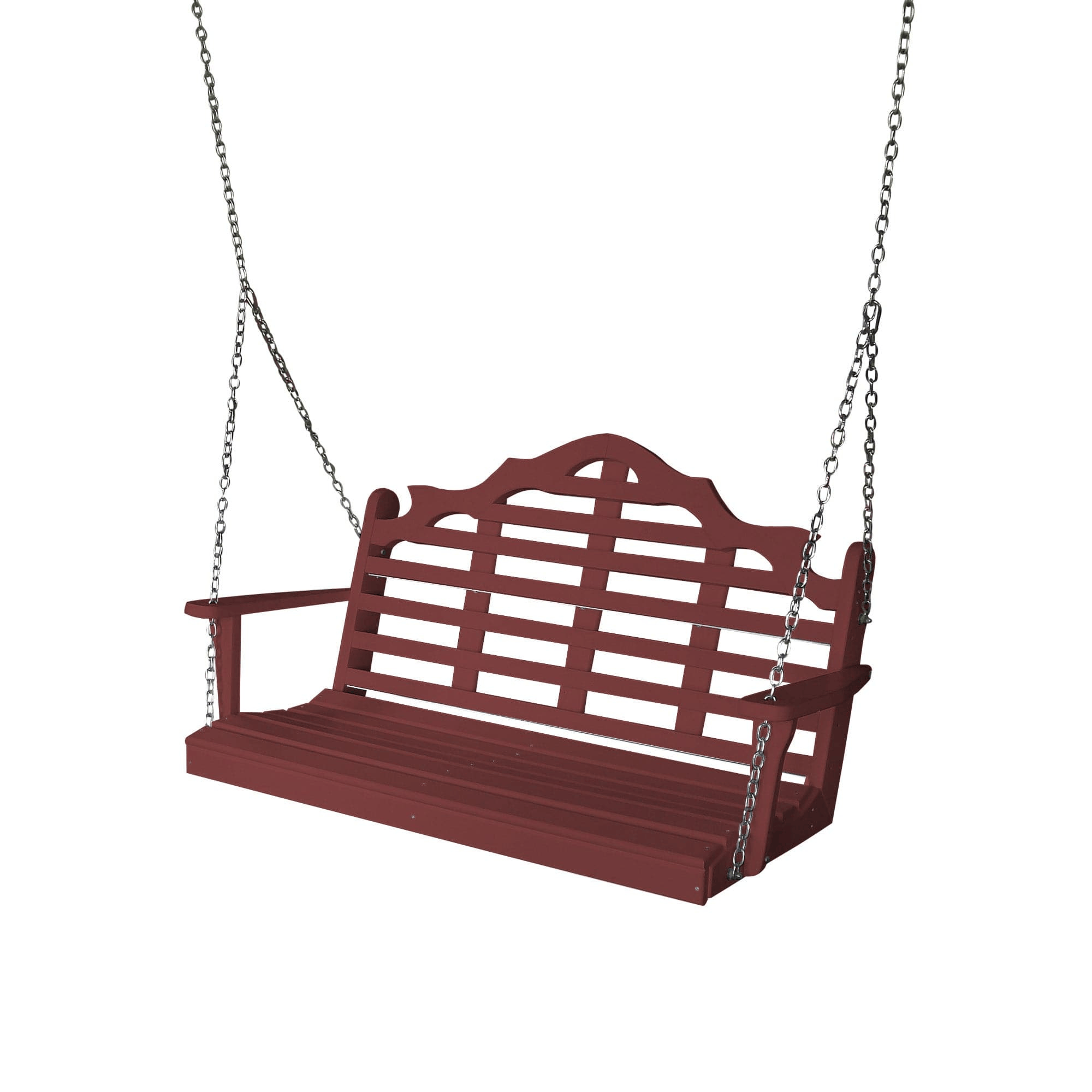 Keystone Amish Co. 4 Foot Milan Recycled Plastic Porch Swing, Cherry Wood