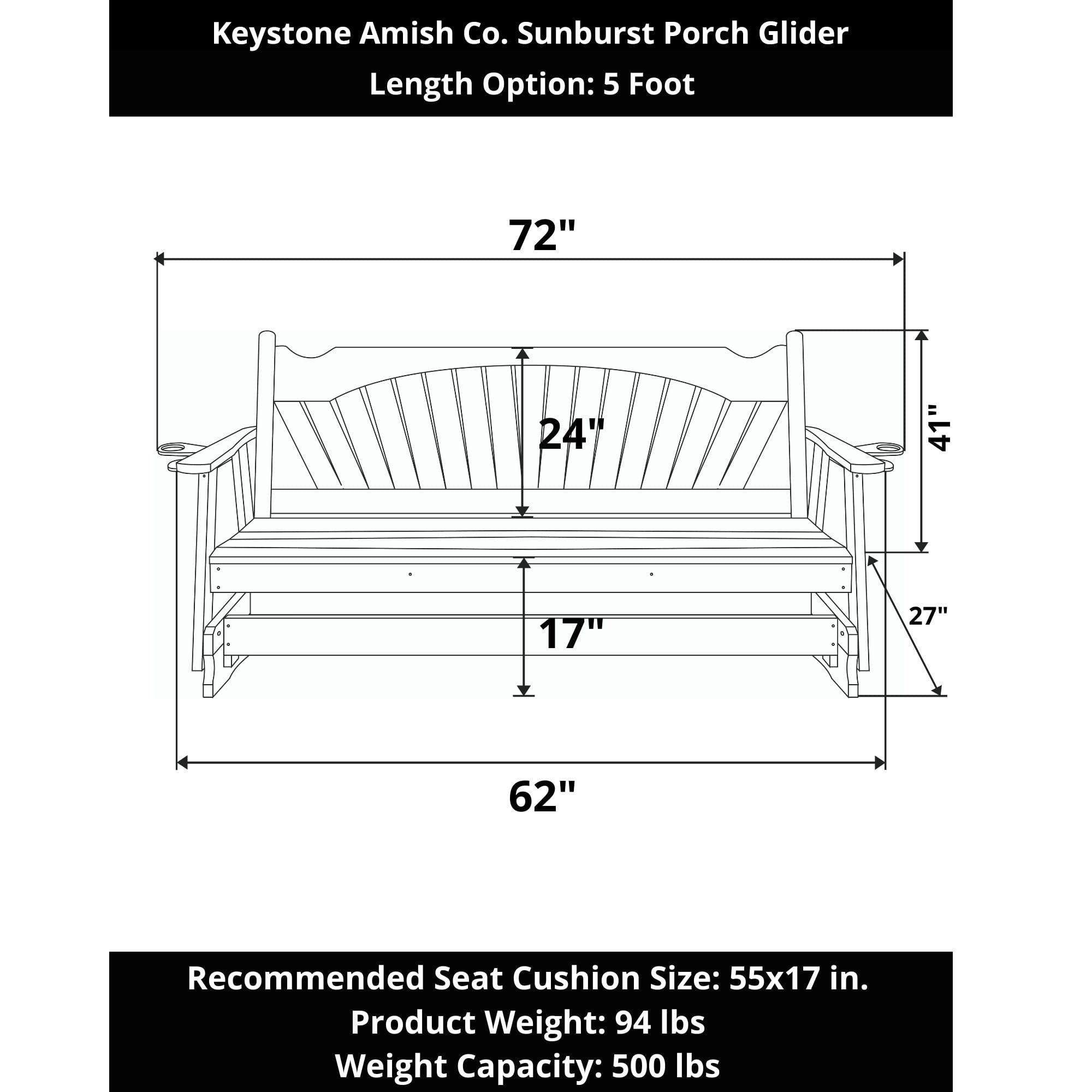 Keystone Amish Co. Sunburst Porch Glider