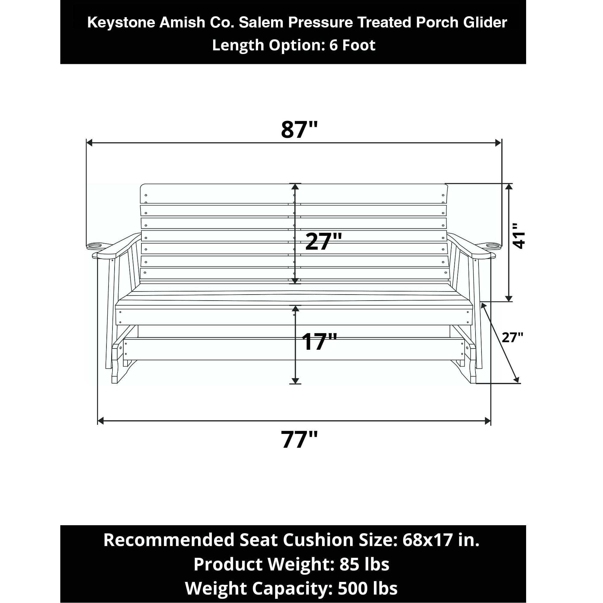 Keystone Amish Co. Salem Pressure Treated Porch Glider