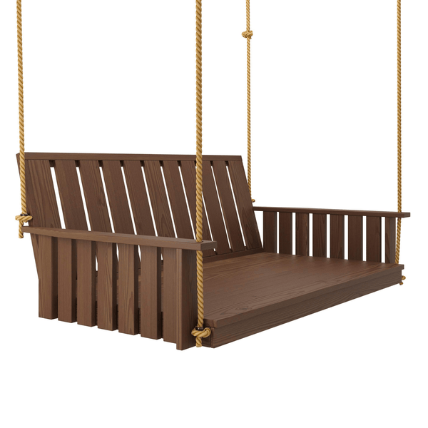 Keystone Amish Co. Twin The Weston Porch Swing Bed, Mushroom Stain