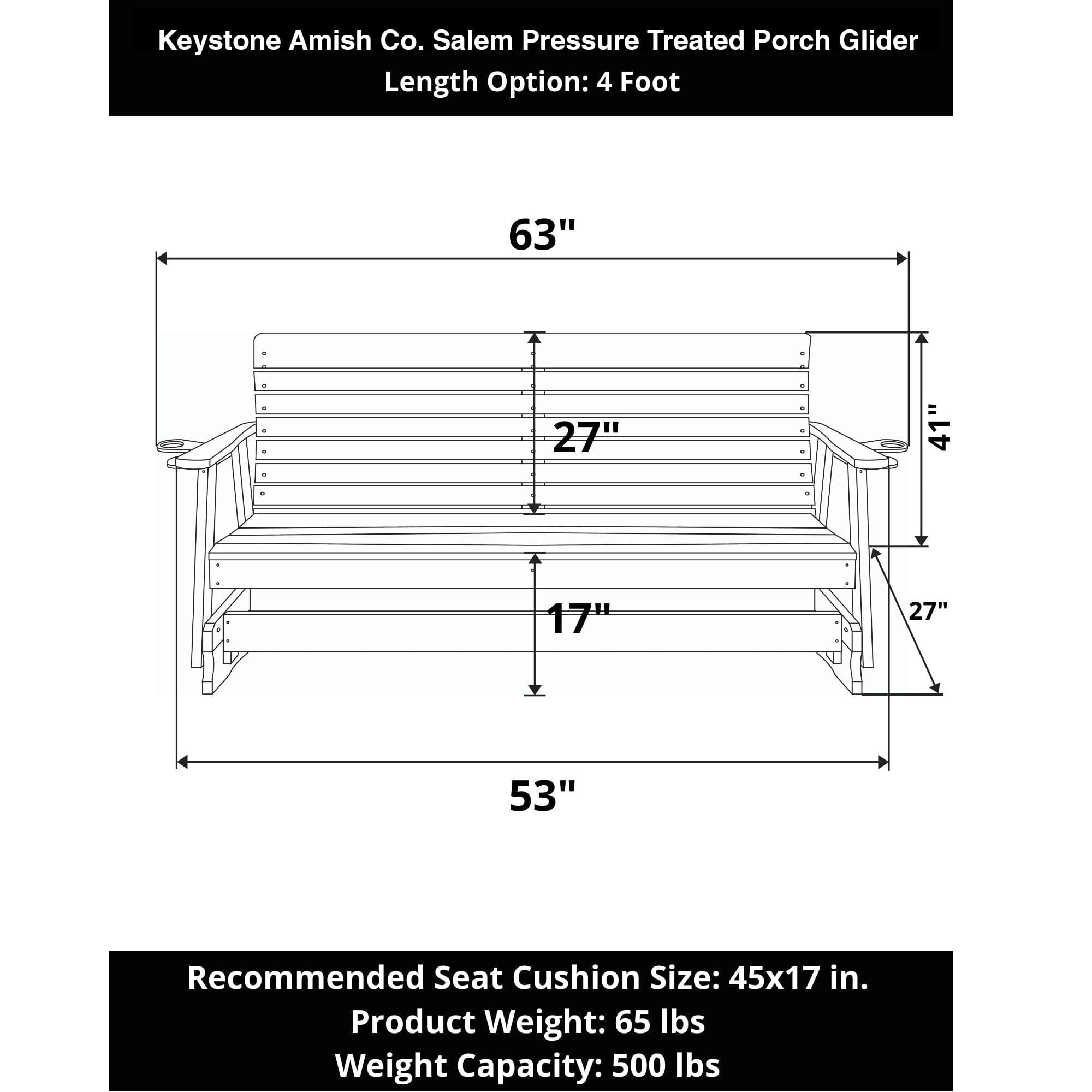 Keystone Amish Co. Salem Pressure Treated Porch Glider