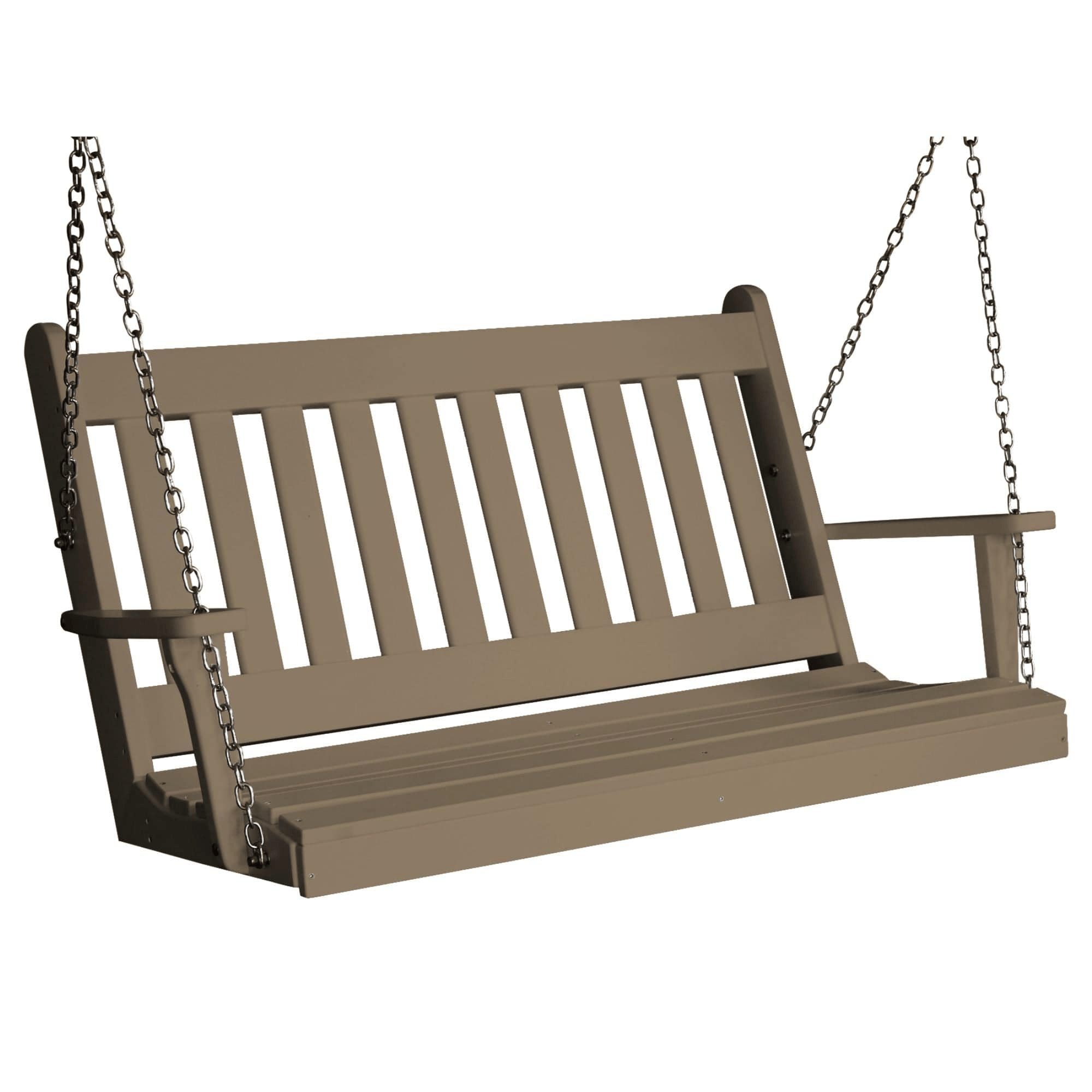 Keystone Amish Co. 5 Foot Franklin Poly Composite Porch Swing, Weathered Wood
