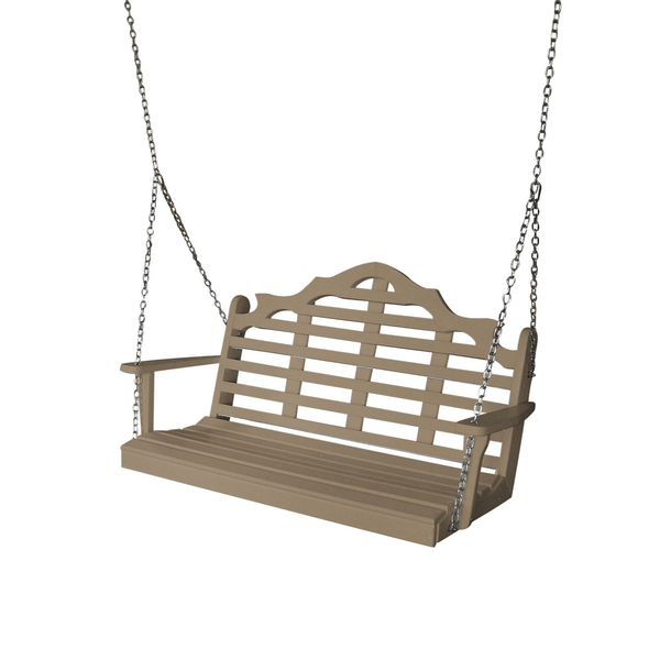 Keystone Amish Co. 5 Foot Milan Recycled Plastic Porch Swing, Weathered Wood