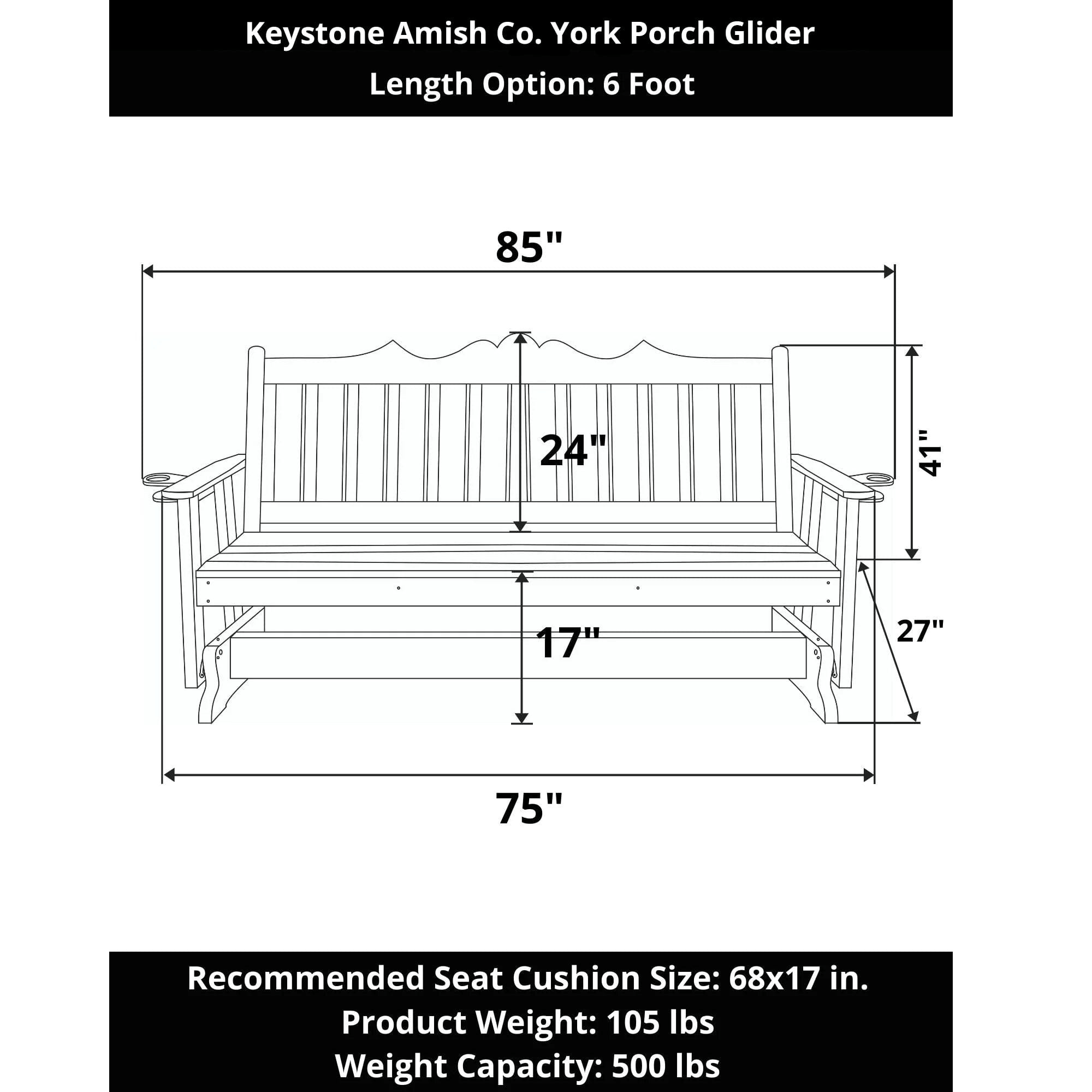 Keystone Amish Co. York Red Cedar Porch Glider