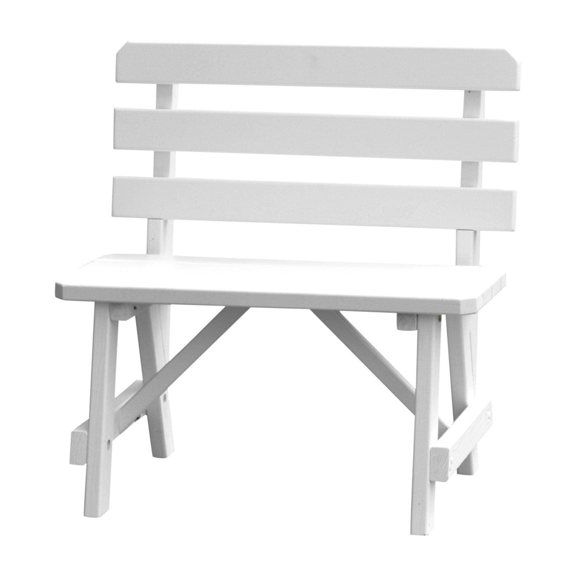 Keystone Amish Co. Traditional Wooden Backed Outdoor Bench