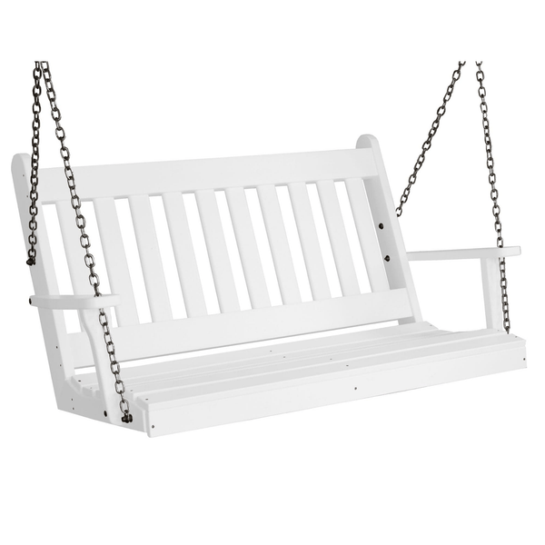 Keystone Amish Co. 5 Foot Franklin Poly Composite Porch Swing, Bright White