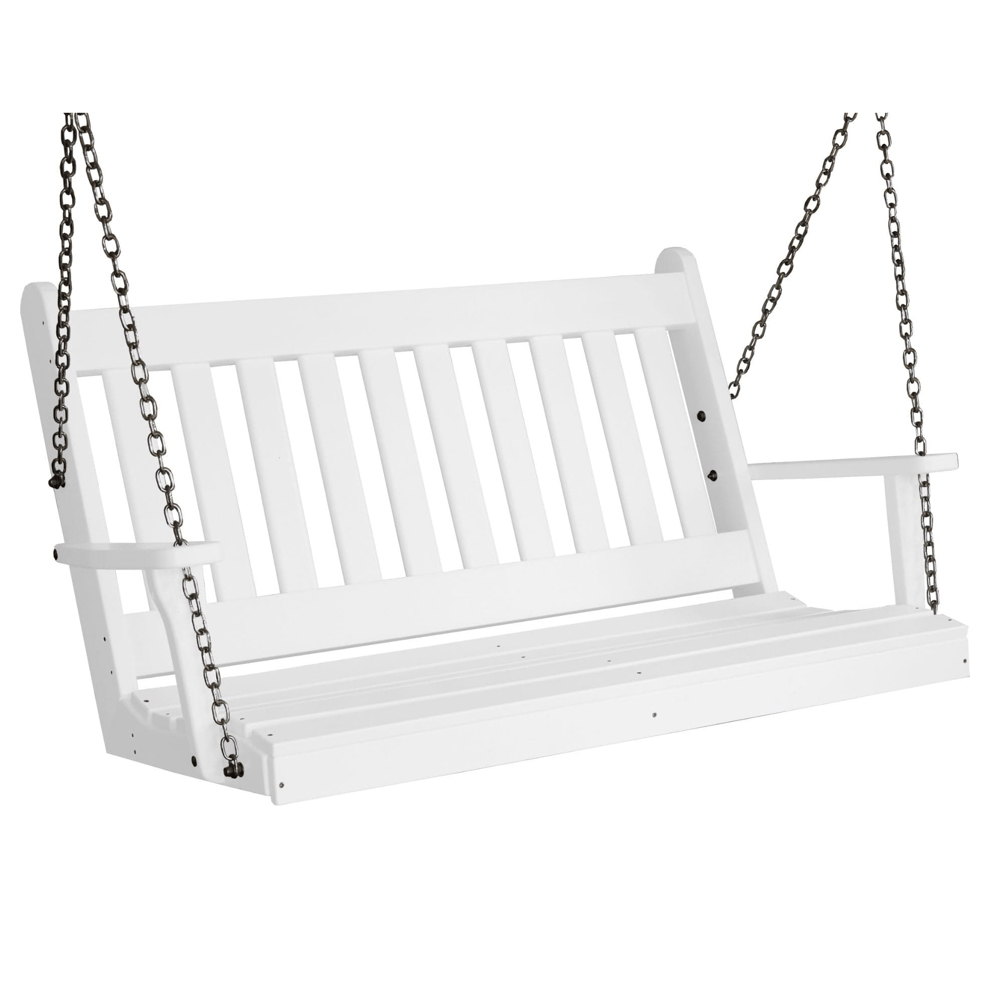Keystone Amish Co. 5 Foot Franklin Poly Composite Porch Swing, Bright White