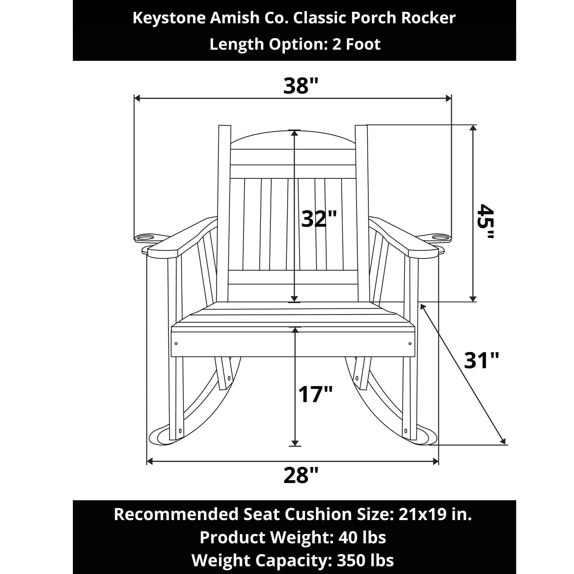 Keystone Amish Co. Classic Porch Rocker