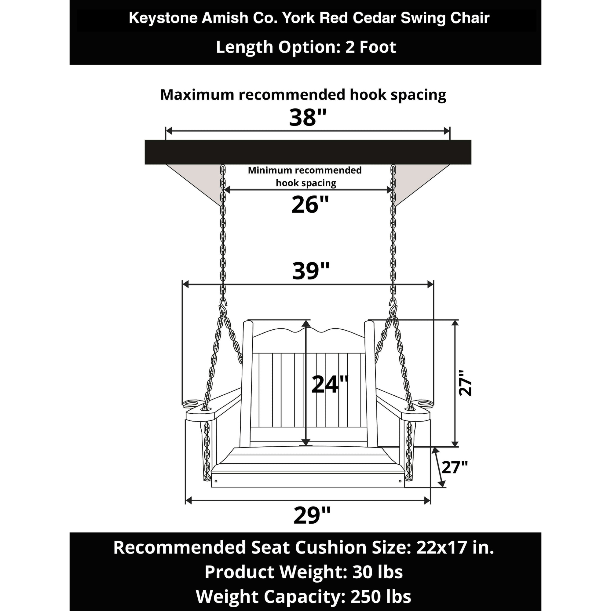 Keystone Amish Co. York Red Cedar Swing Chair