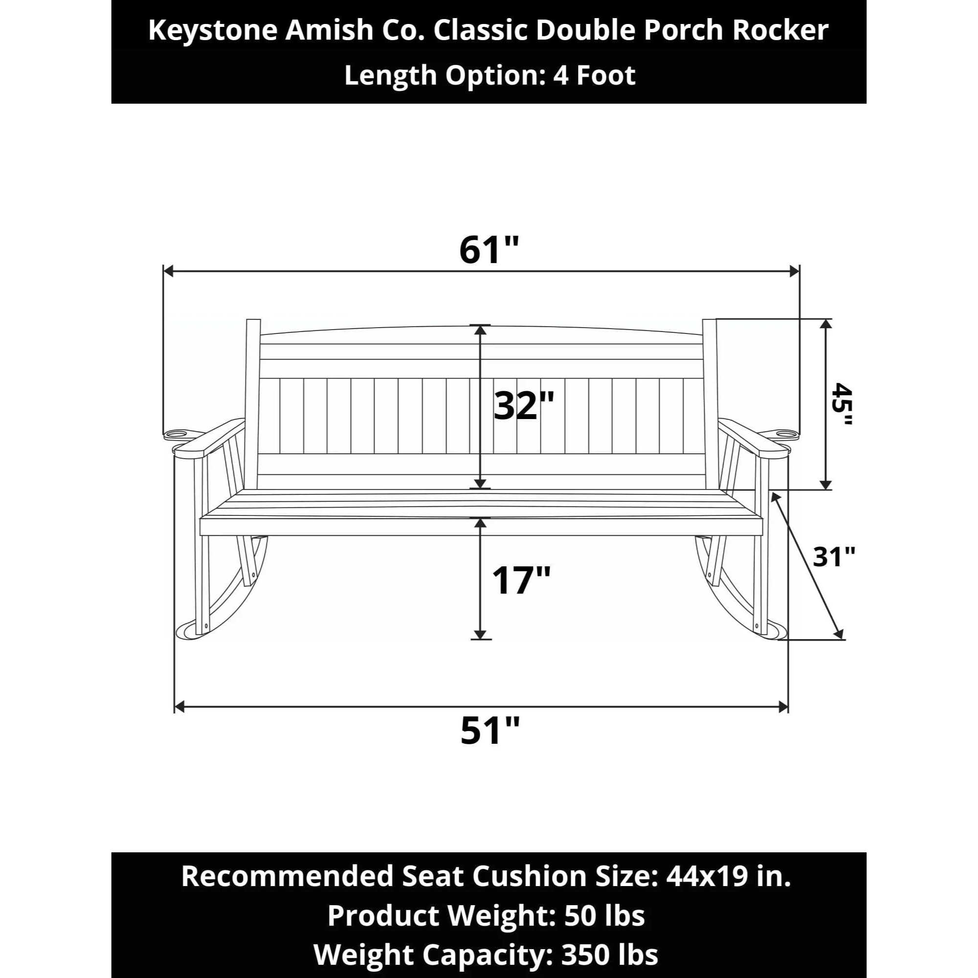 Keystone Amish Co. Classic Double Porch Rocker