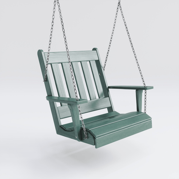Keystone Amish Co. Franklin English Recycled Plastic Swing Chair, Turf Green