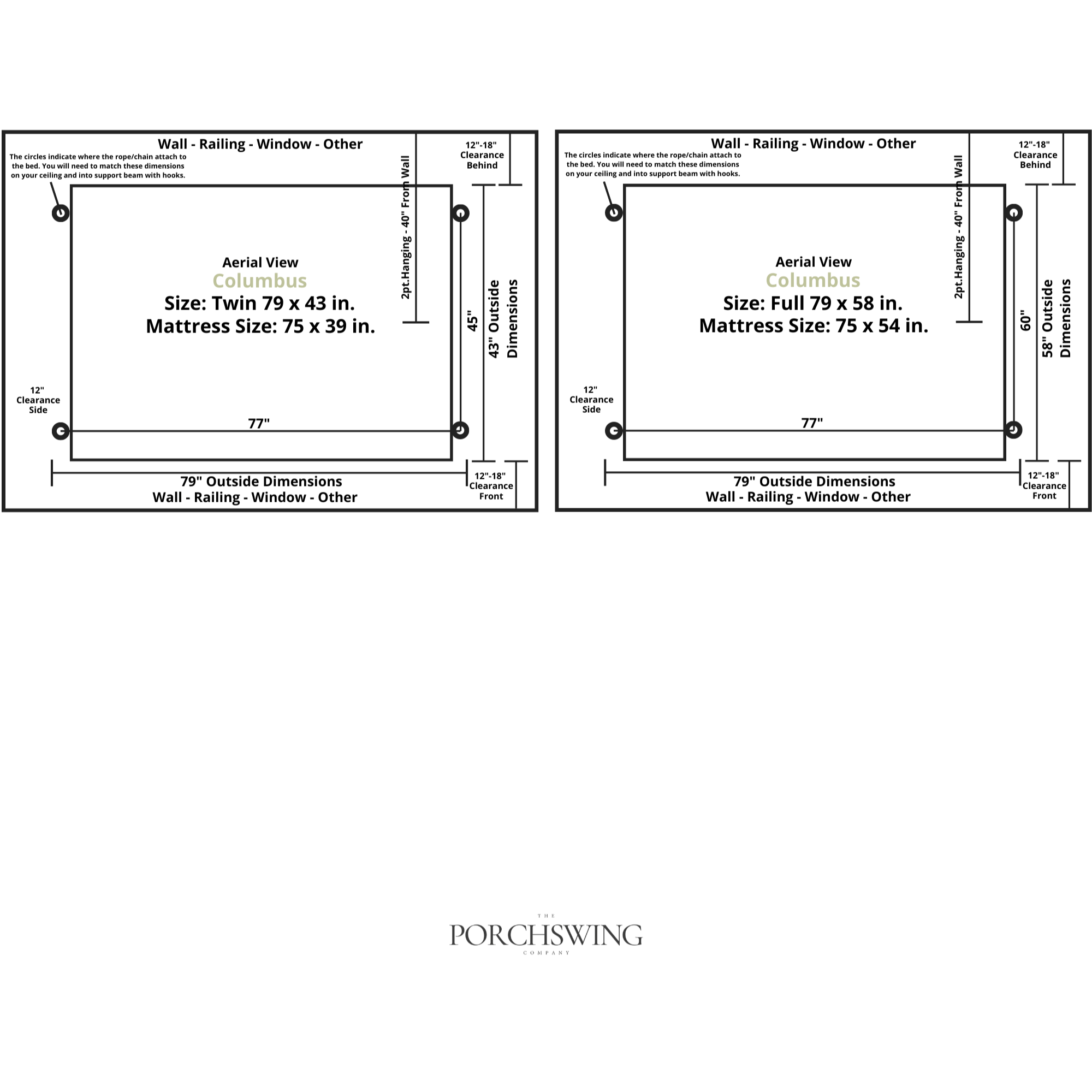 Keystone Amish Co. Columbus Daybed Porch Swing