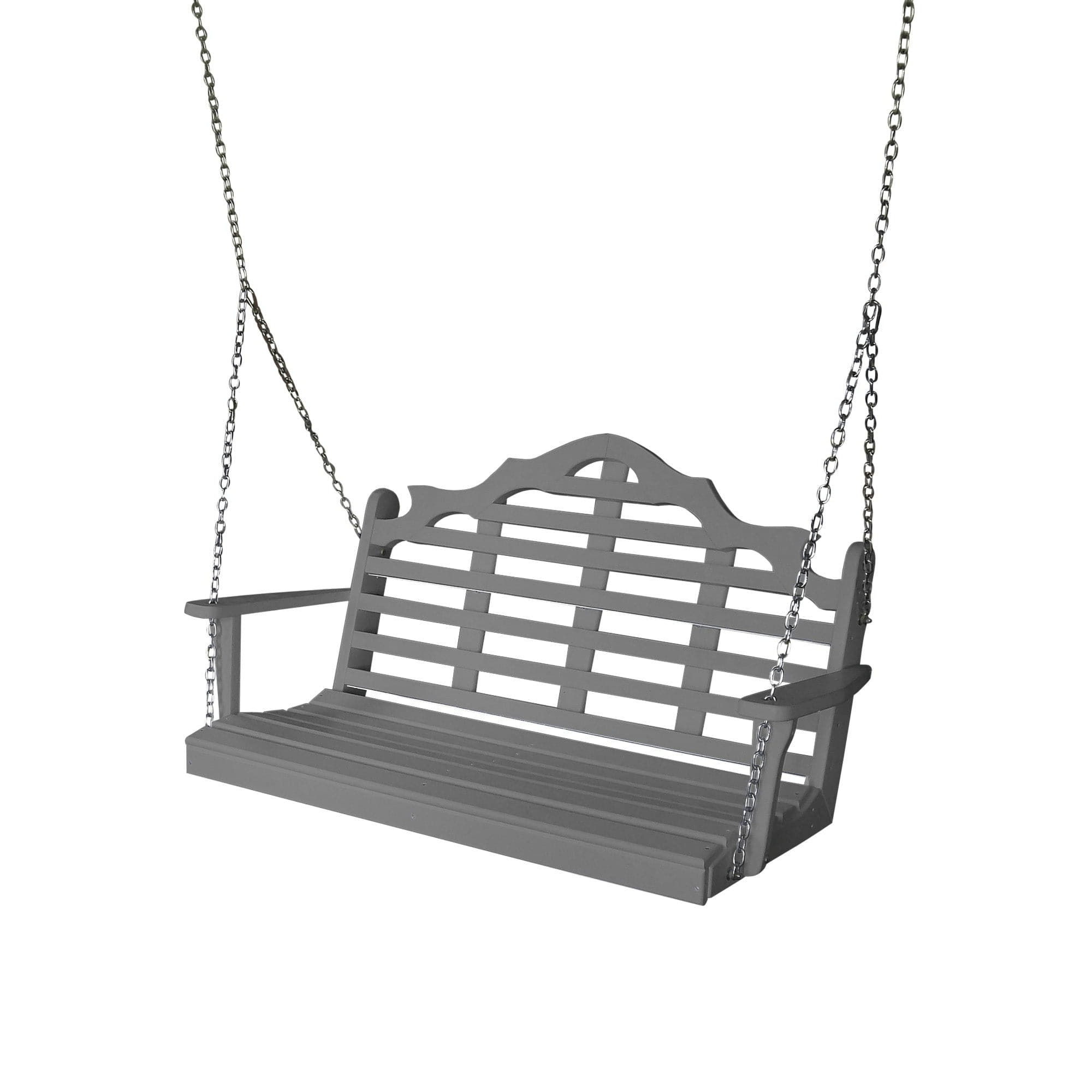 Keystone Amish Co. 4 Foot Milan Recycled Plastic Porch Swing, Dark Grey