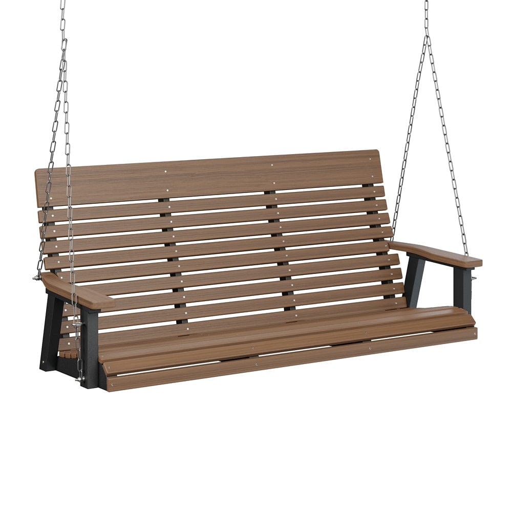 Berlin Gardens Casual Back Poly Lumber Three Seat Swing with Stainless Steel Chains
