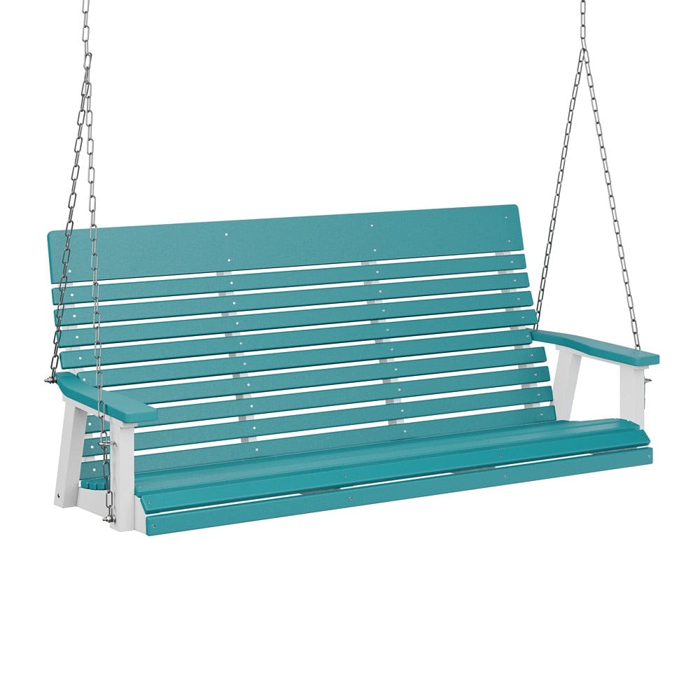 Berlin Gardens Casual Back Poly Lumber Three Seat Swing with Stainless Steel Chains