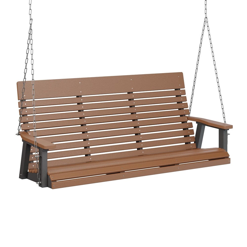 Berlin Gardens Casual Back Poly Lumber Three Seat Swing with Stainless Steel Chains