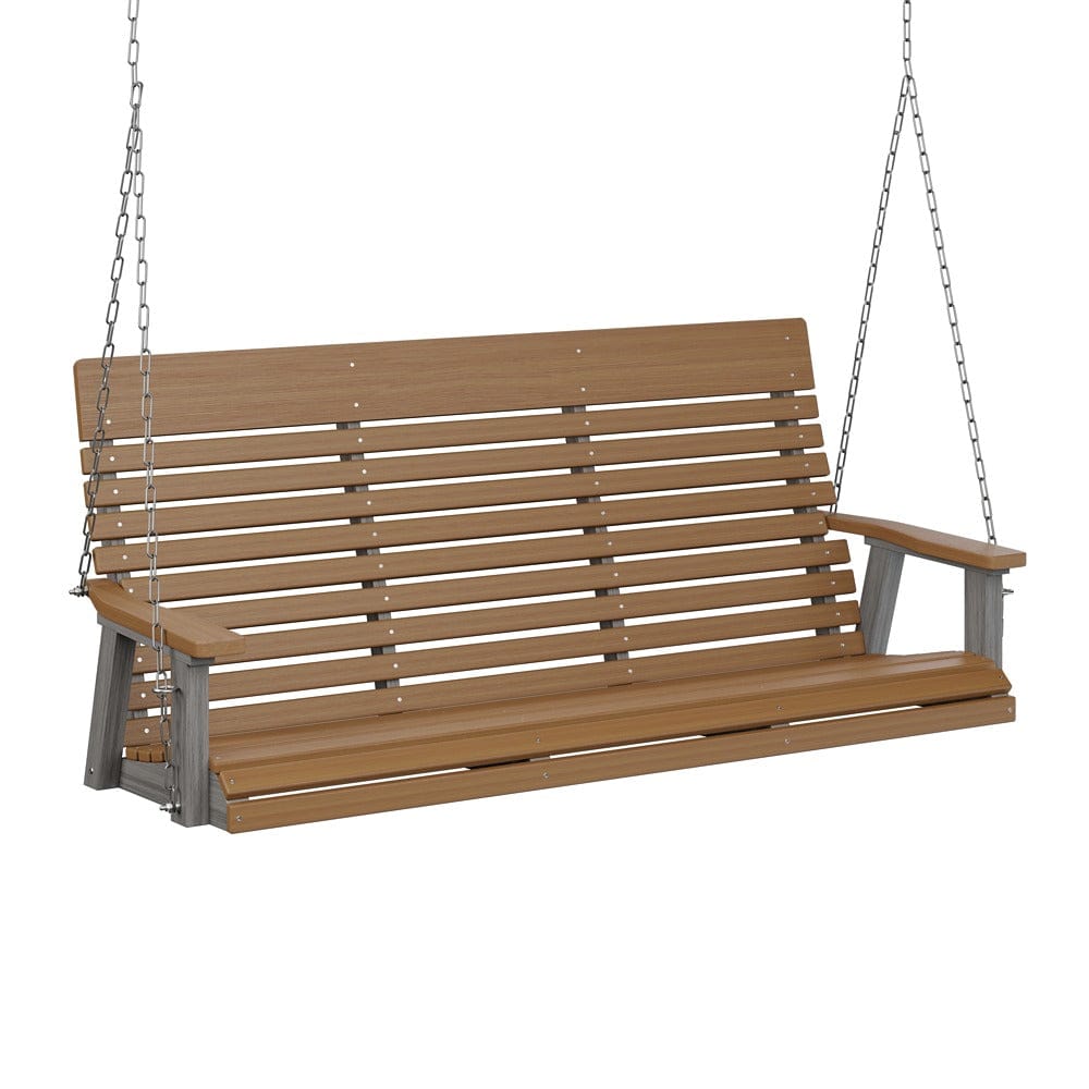 Berlin Gardens Casual Back Poly Lumber Three Seat Swing with Stainless Steel Chains