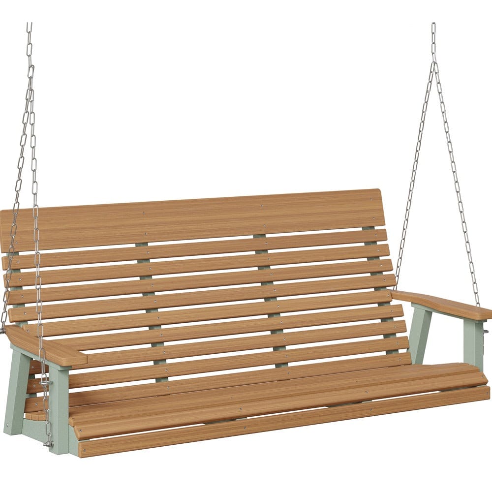 Berlin Gardens Casual Back Poly Lumber Three Seat Swing with Stainless Steel Chains