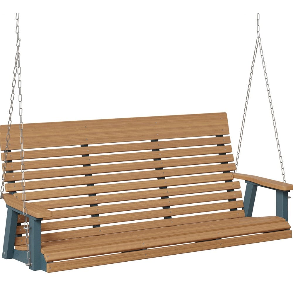 Berlin Gardens Casual Back Poly Lumber Three Seat Swing with Stainless Steel Chains