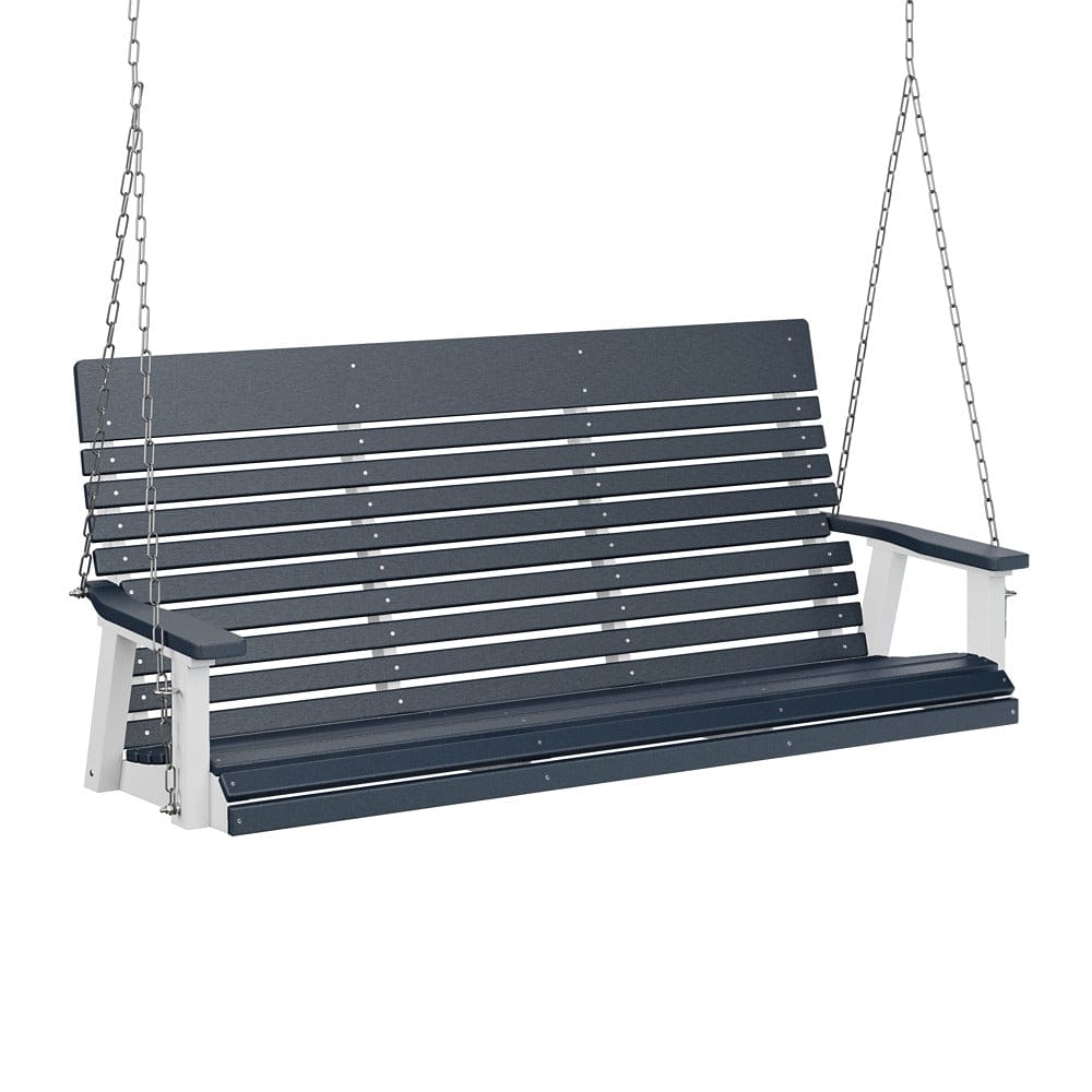 Berlin Gardens Casual Back Poly Lumber Three Seat Swing with Stainless Steel Chains