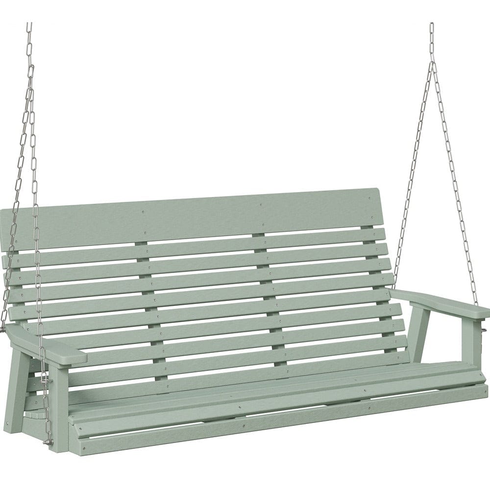 Berlin Gardens Casual Back Poly Lumber Three Seat Swing with Stainless Steel Chains