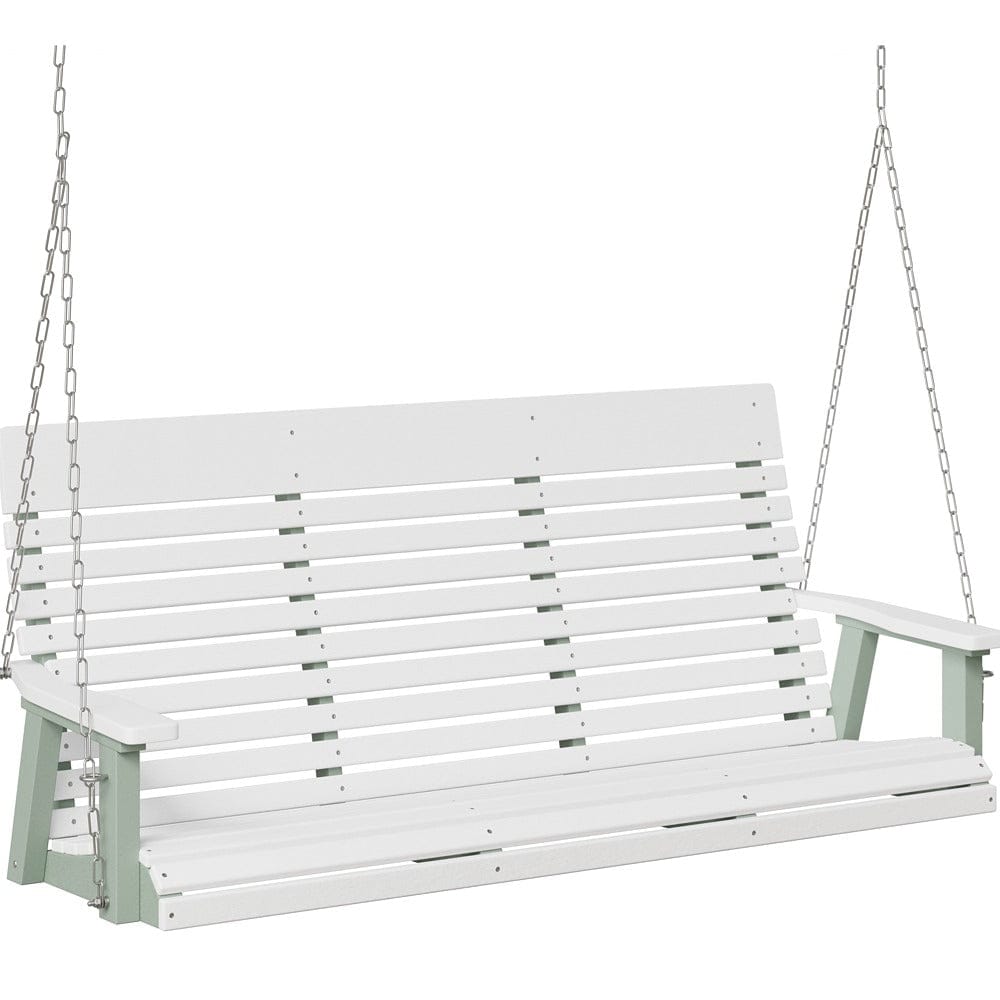 Berlin Gardens Casual Back Poly Lumber Three Seat Swing with Stainless Steel Chains