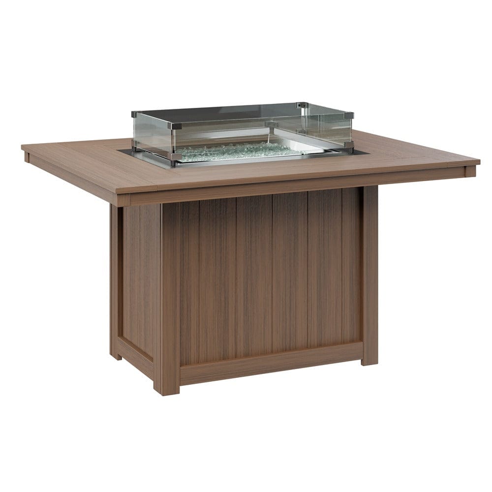 Berlin Gardens Donoma 54″ Rectangular Dining Poly Lumber Fire Pit Table