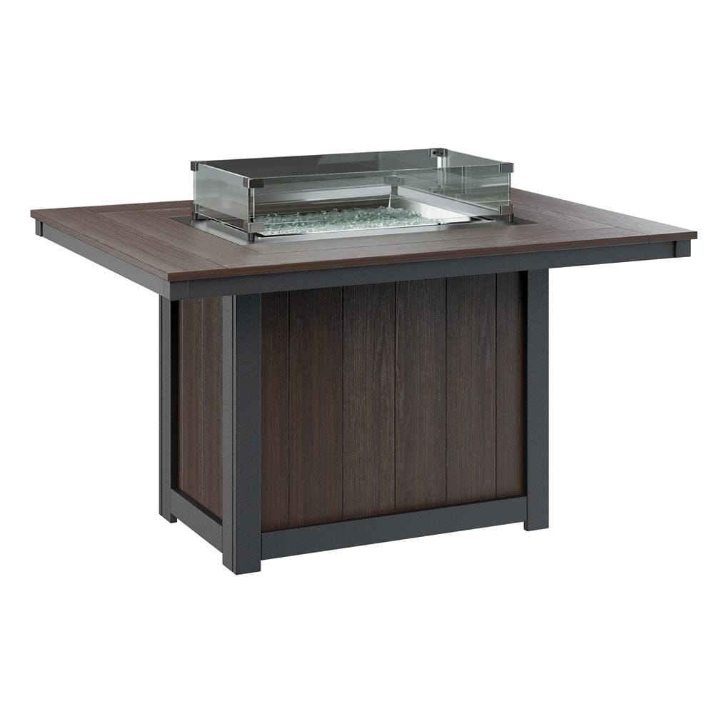 Berlin Gardens Donoma 54″ Rectangular Dining Poly Lumber Fire Pit Table
