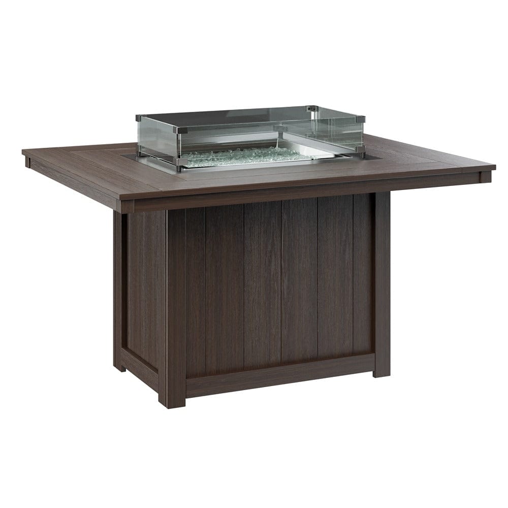 Berlin Gardens Donoma 54″ Rectangular Dining Poly Lumber Fire Pit Table