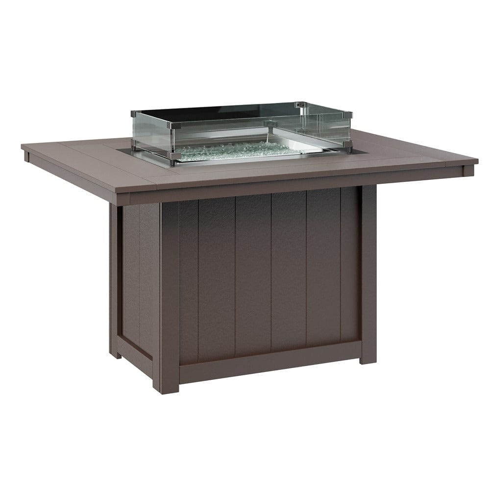 Berlin Gardens Donoma 54″ Rectangular Dining Poly Lumber Fire Pit Table