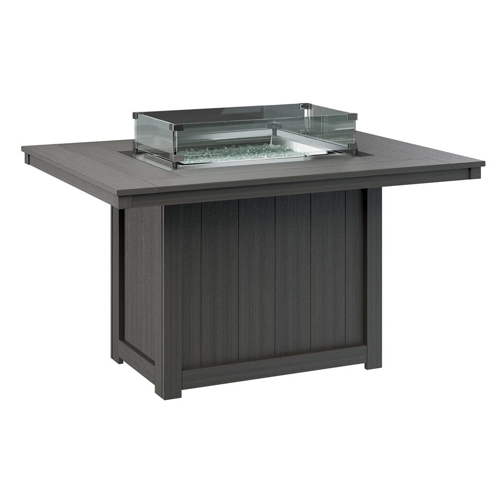 Berlin Gardens Donoma 54″ Rectangular Dining Poly Lumber Fire Pit Table