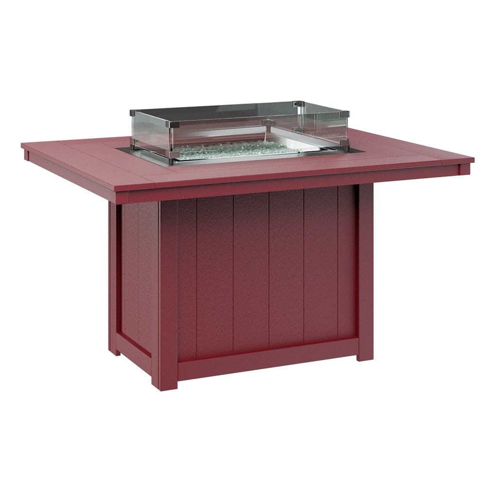Berlin Gardens Donoma 54″ Rectangular Dining Poly Lumber Fire Pit Table