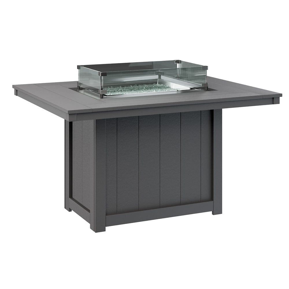 Berlin Gardens Donoma 54″ Rectangular Dining Poly Lumber Fire Pit Table