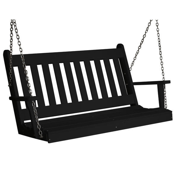 Keystone Amish Co. 5 Foot Franklin Poly Composite Porch Swing, Black