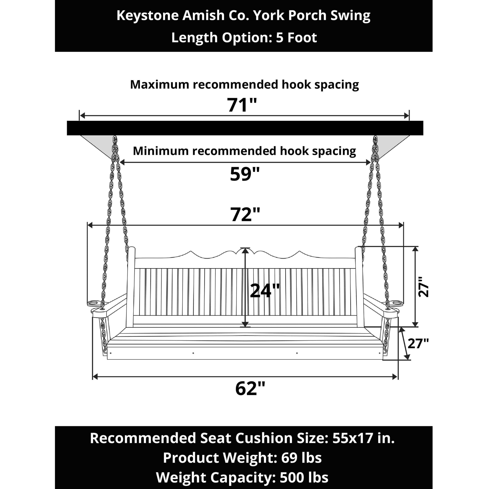 Keystone Amish Co. York Porch Swing