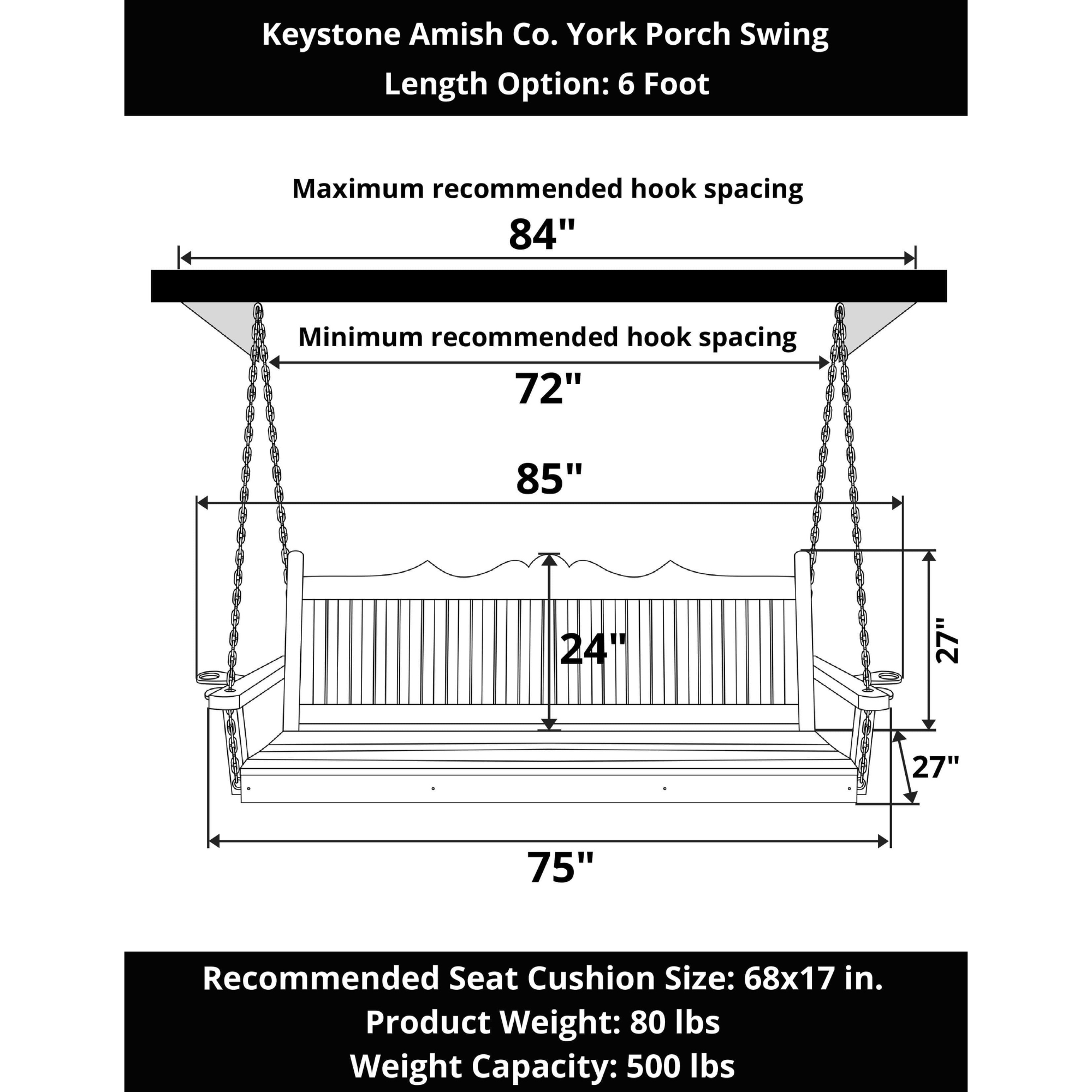 Keystone Amish Co. York Porch Swing