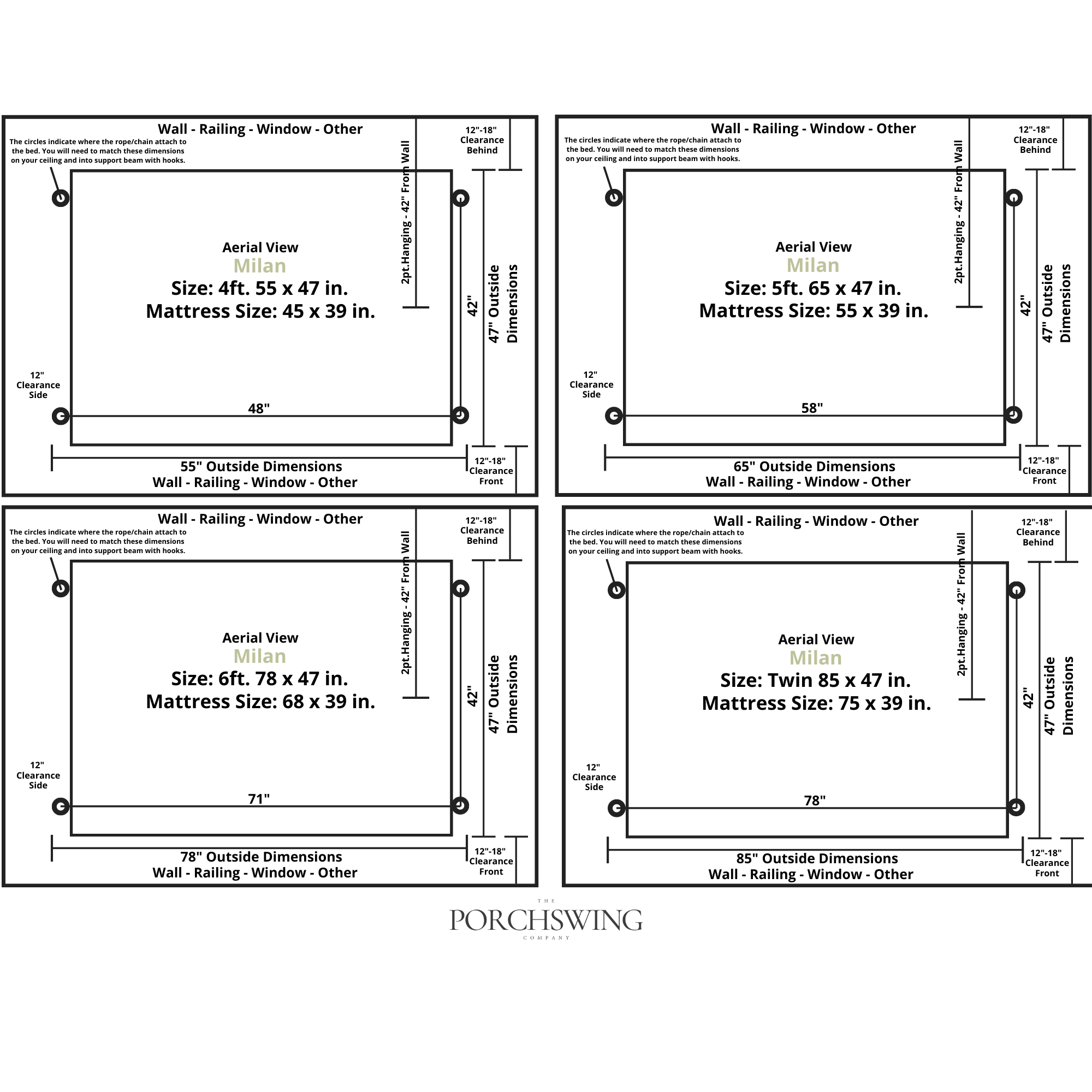 Keystone Amish Co. Milan Recycled Plastic Swing Bed