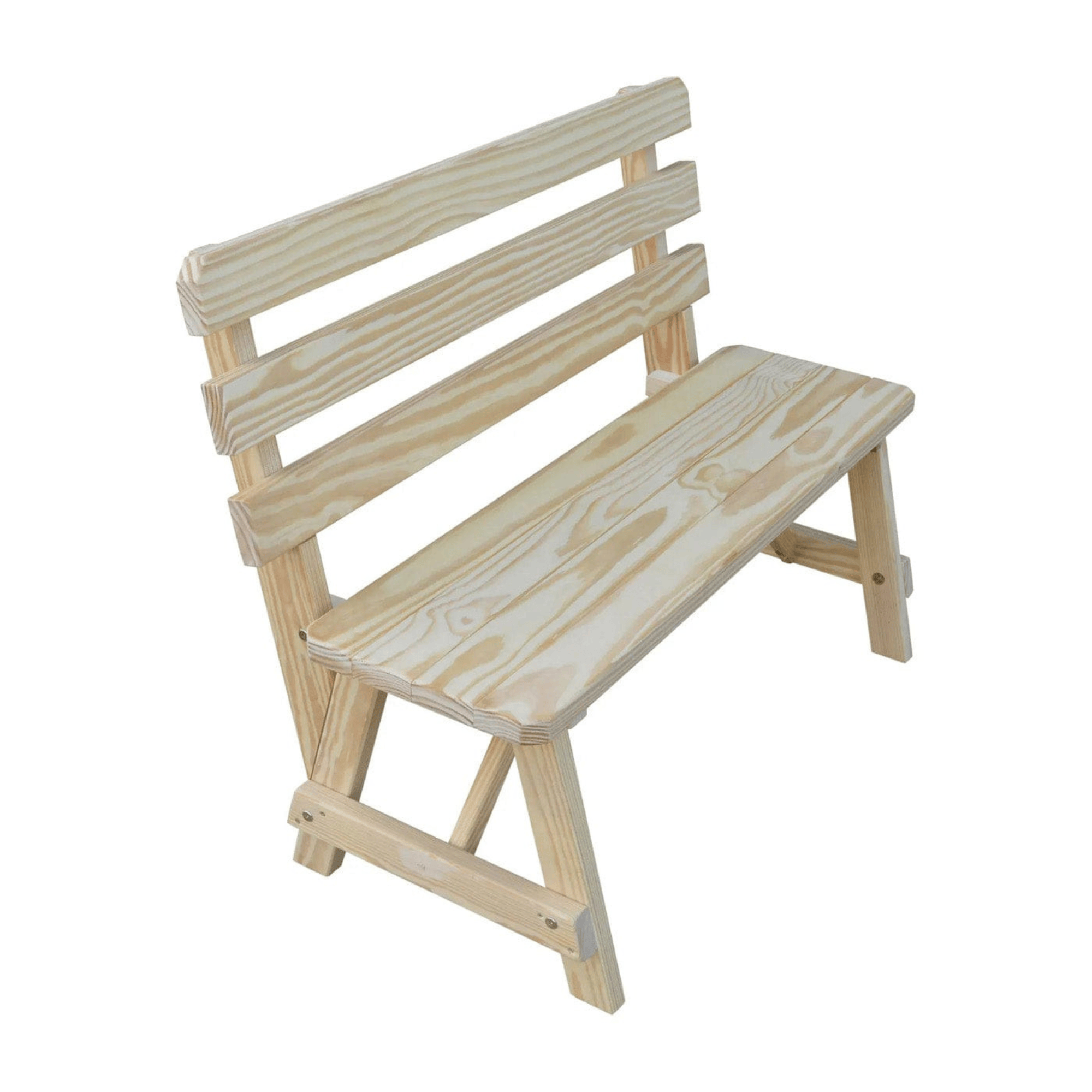 Keystone Amish Co. Traditional Wooden Backed Outdoor Bench