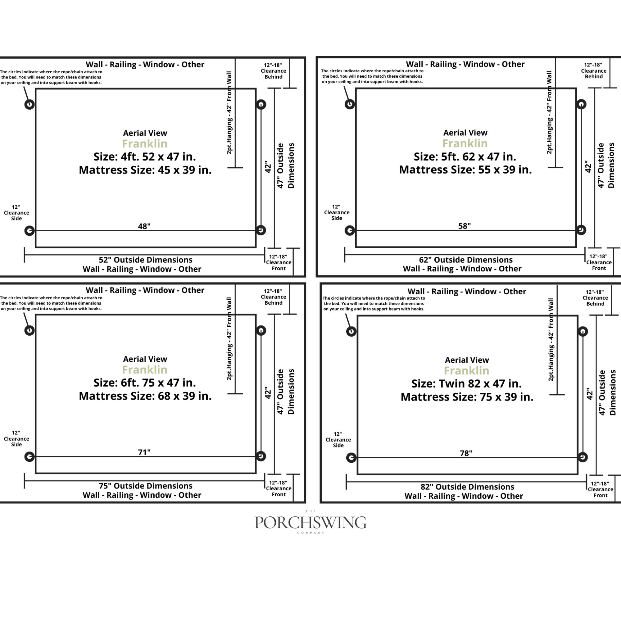 Keystone Amish Co. Franklin Recycled Plastic Swing Bed