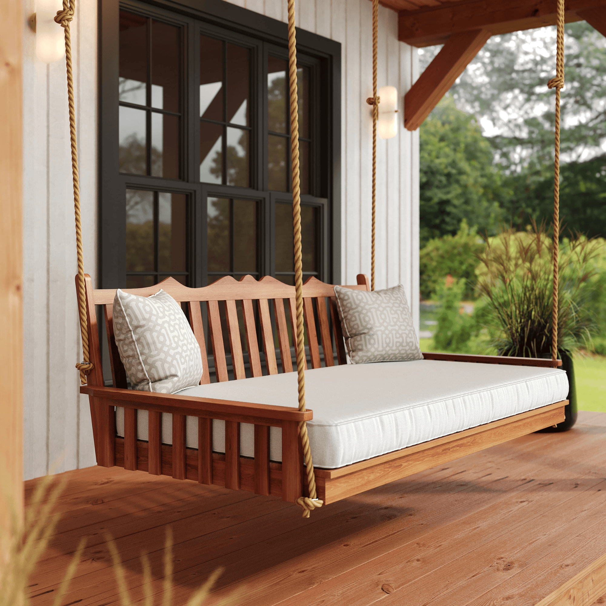 Keystone Amish Co. Twin York Red Cedar Swing Bed, Natural Stain
