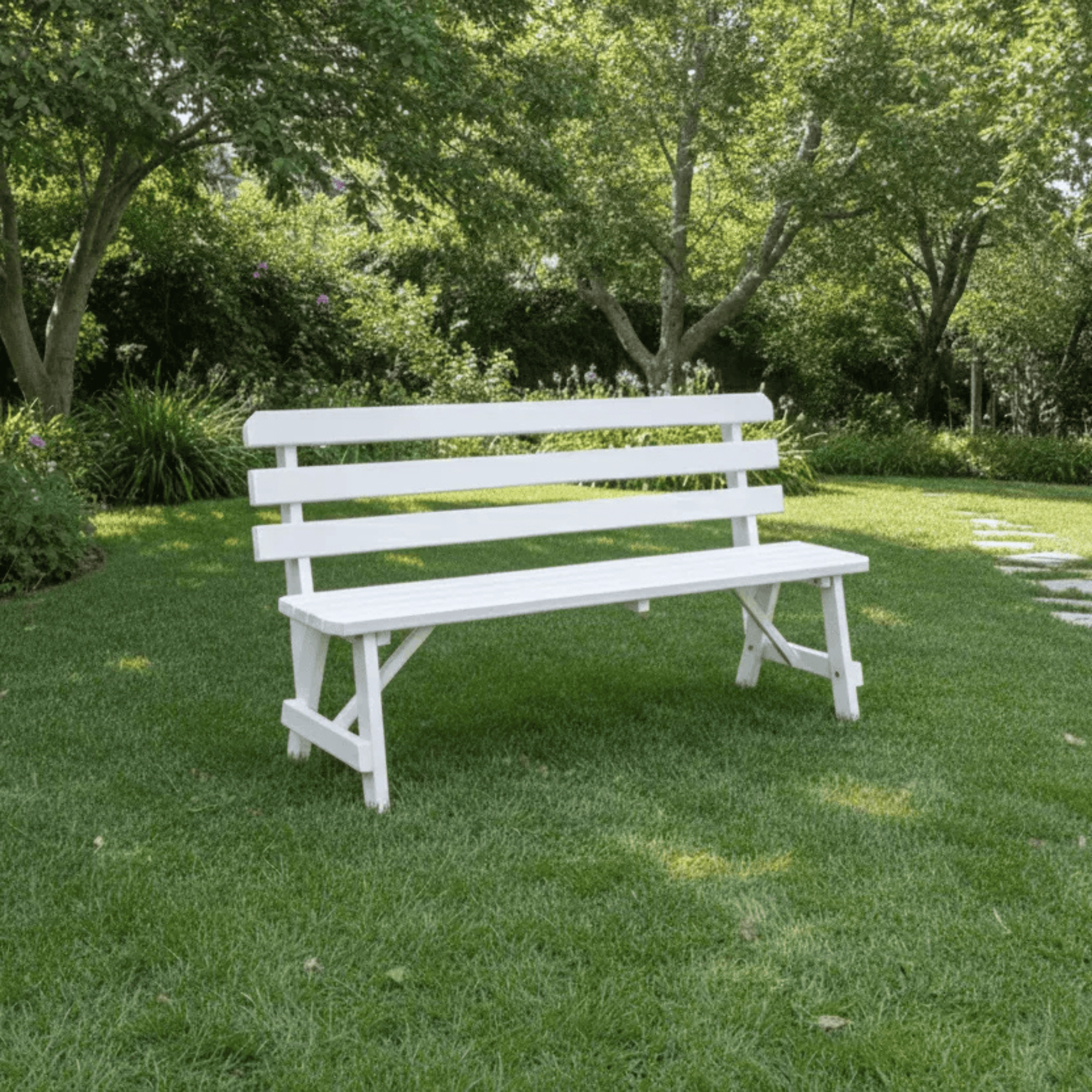 Keystone Amish Co. Traditional Wooden Backed Outdoor Bench